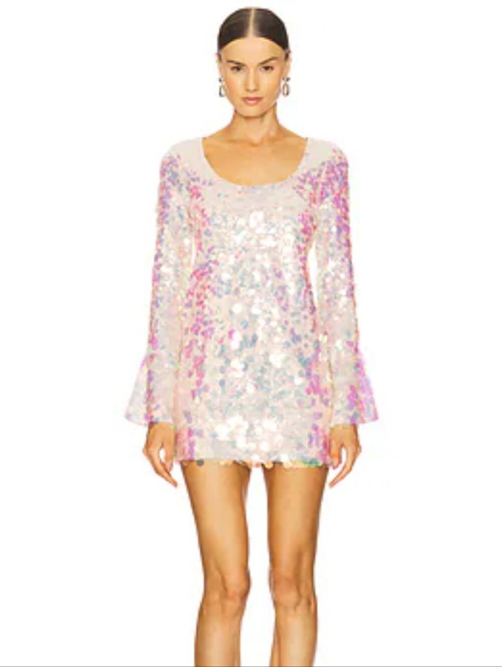 Loveshackfancy Risbo Sequin Mini Dress Iridescent Peche Party Homecoming Sz 2/4